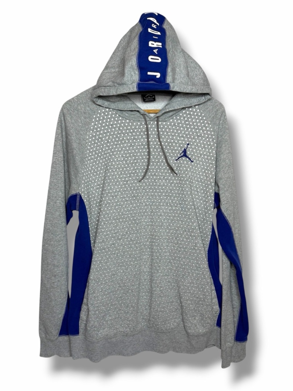Jordan Men’s Hoodie Large Gray Blue Jumpman Pullover Sweatshirt